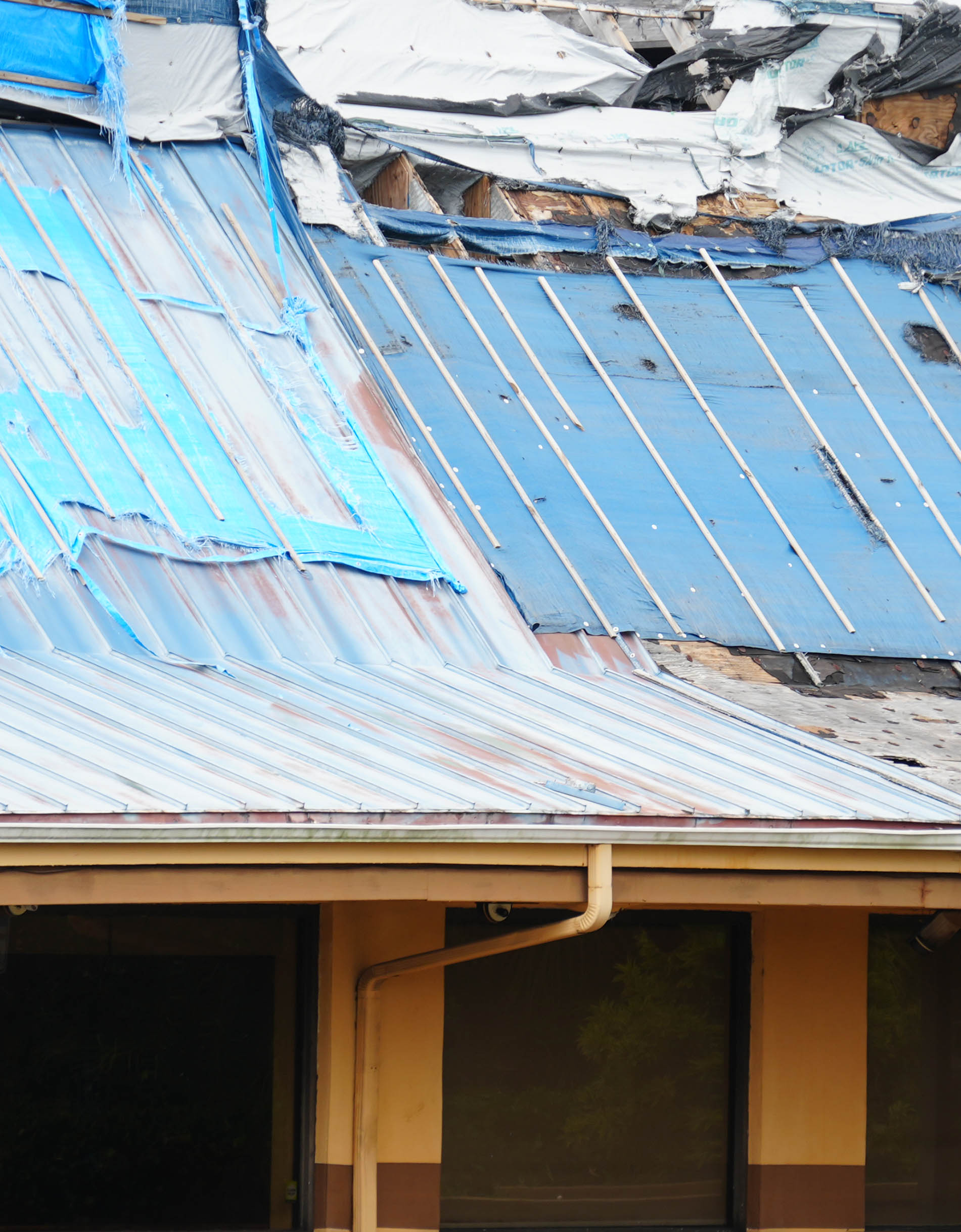 Roof damage from hurricane