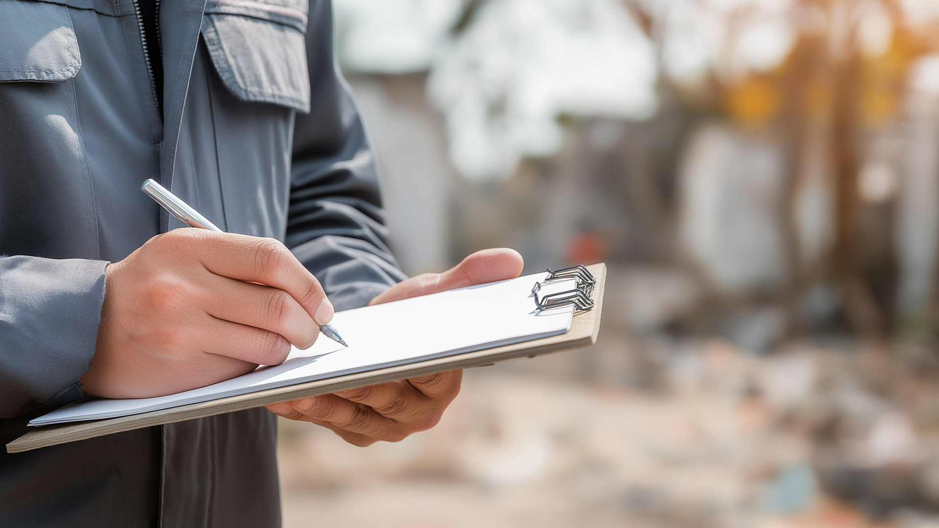 Insurance adjuster inspection after property damage