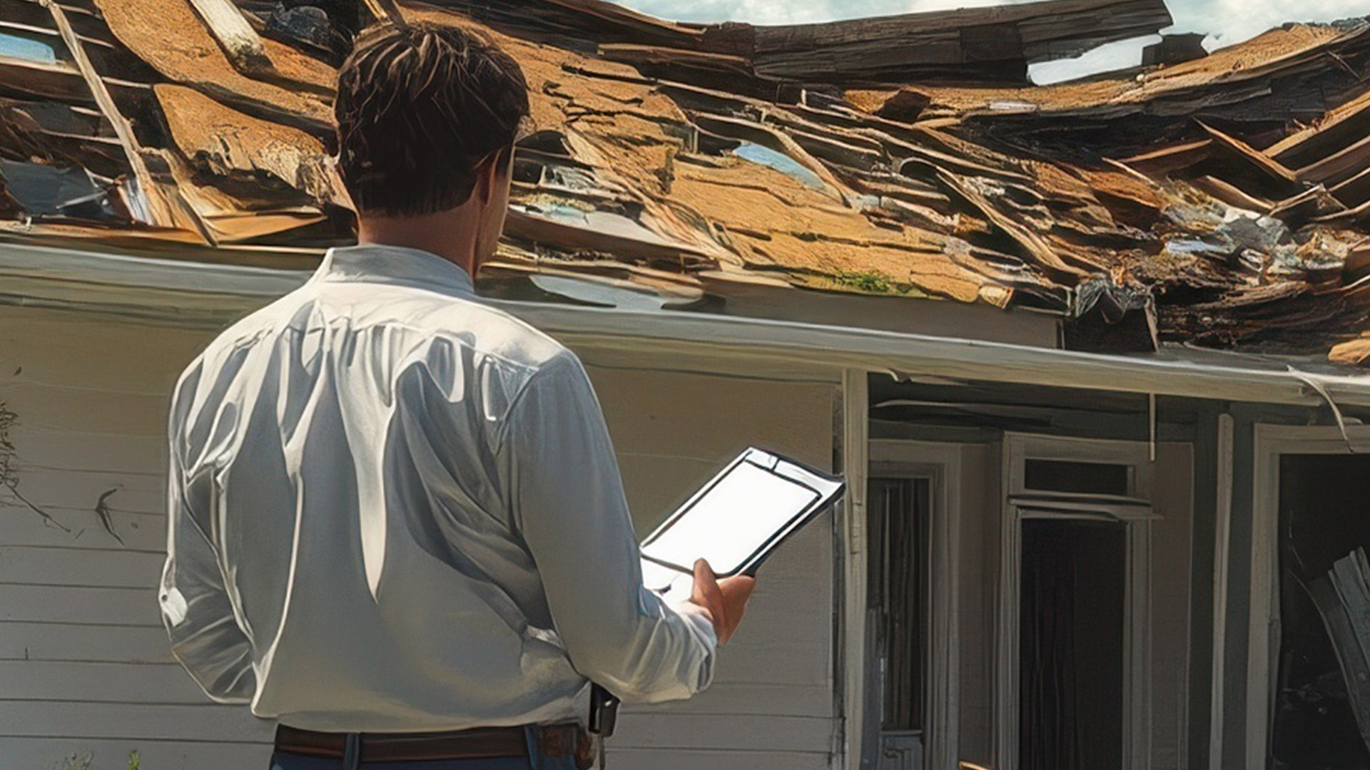 Property damage inspection from homeowners insurance company